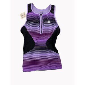 ZeroXposur Scuba Tankini Swim Top XS Purple & Black Gradient UPF 50+ With Tags